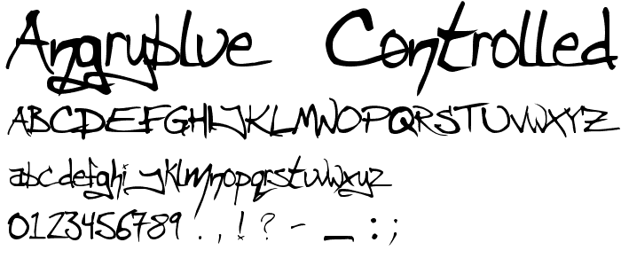 Angryblue  Controlled font